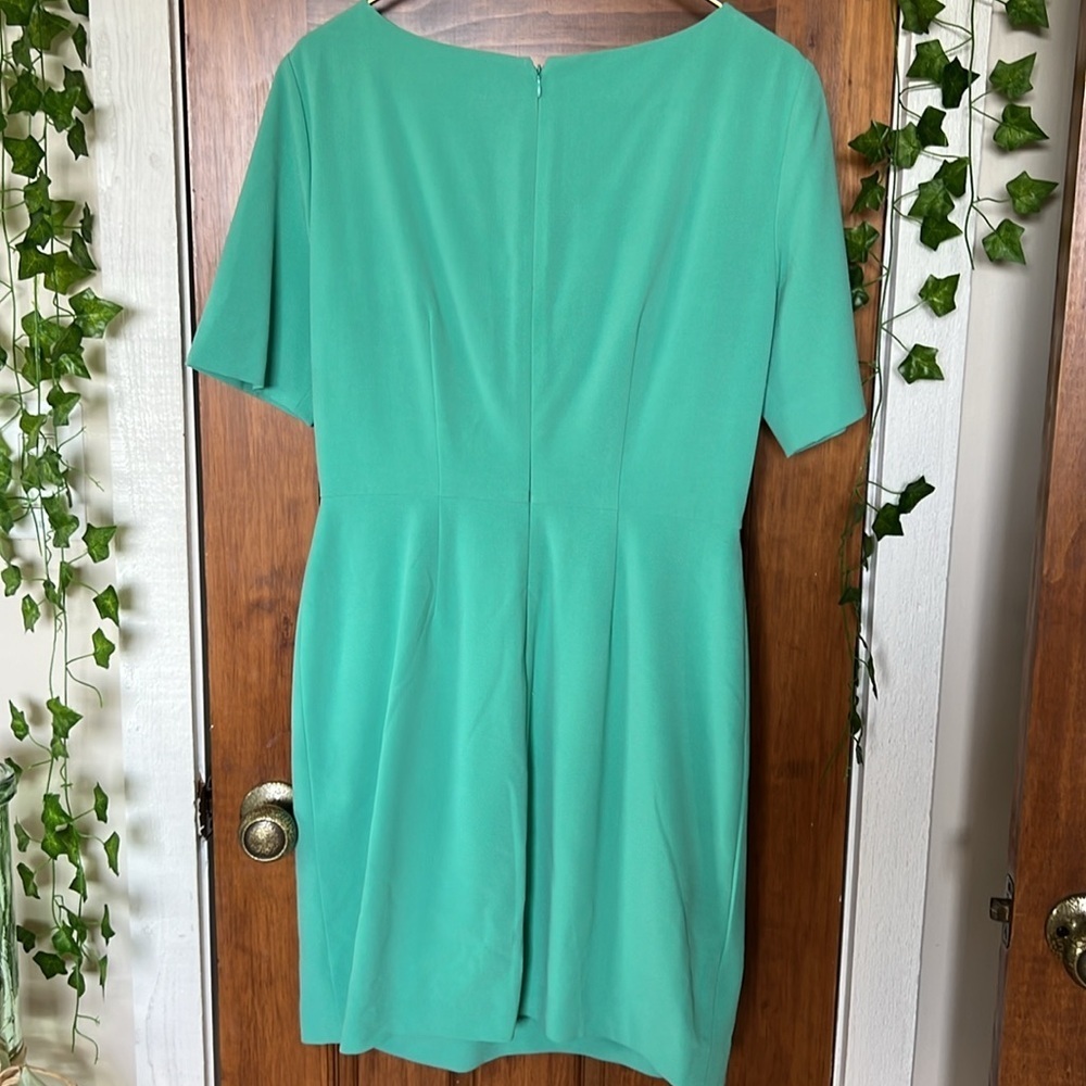 TAHARI Tailored Fit Midi Knee Length Dress in Seaglass Green |10 P - Picture 2 of 7